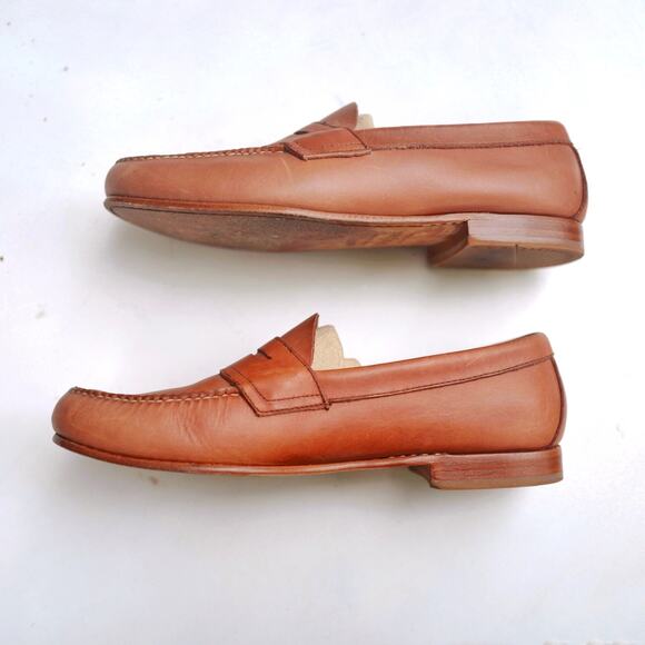 EUC G.H.Bass Weejuns Logan Classic Natural Tan Leather Slip On Penny Loafer 10.5 - Picture 4 of 14